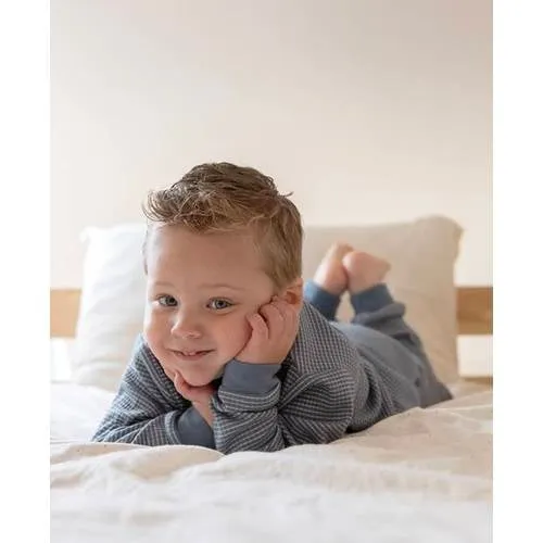 Feetje wafel pyjama ijsblauw/wit, foto 5