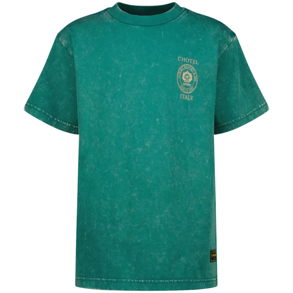 Vingino T-shirt met backprint groen, foto 2