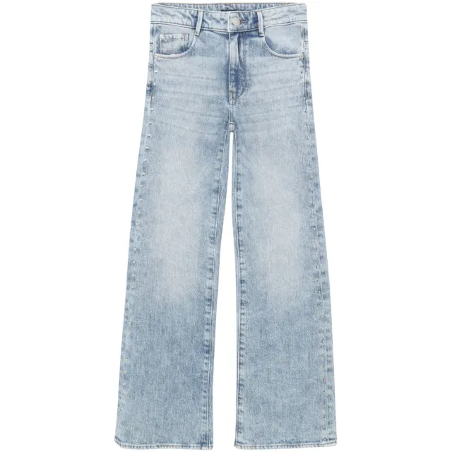 Indian Blue Jeans Wide Fit Studs wide leg jeans - mediumblauw Medium blue denim