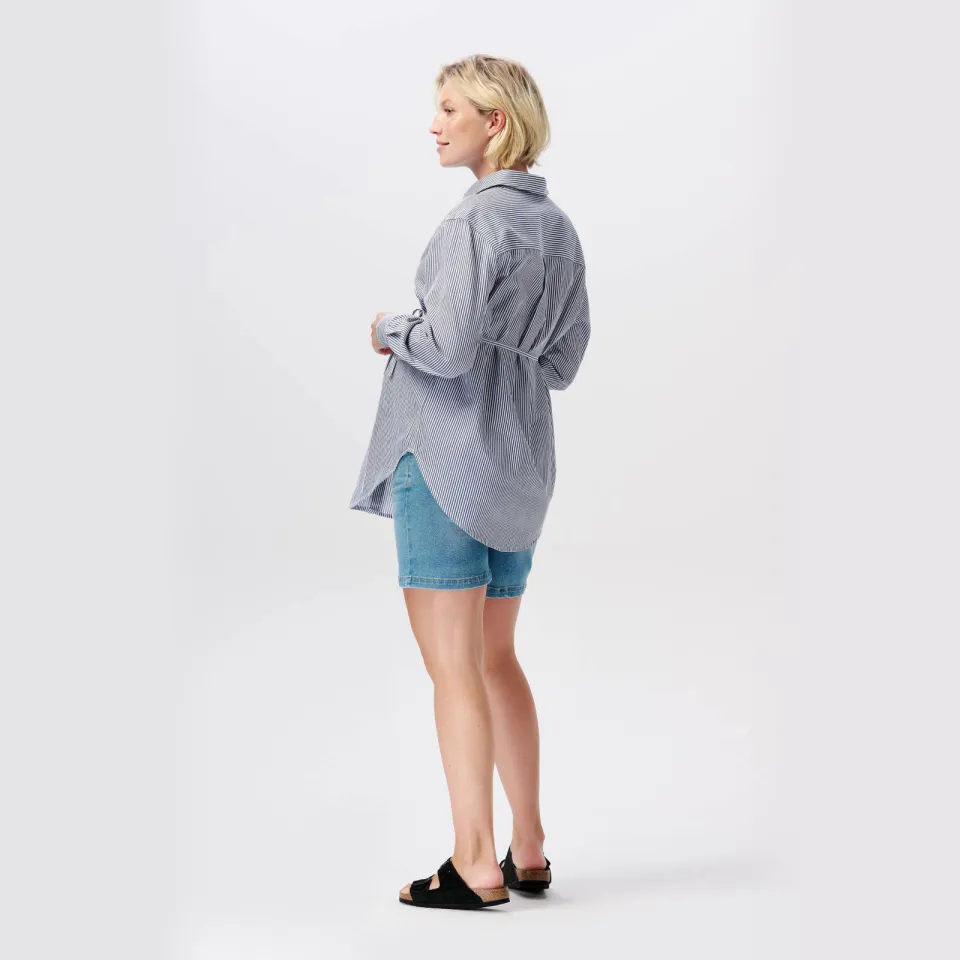 Noppies Jamie zwangerschapsshort vintage blue