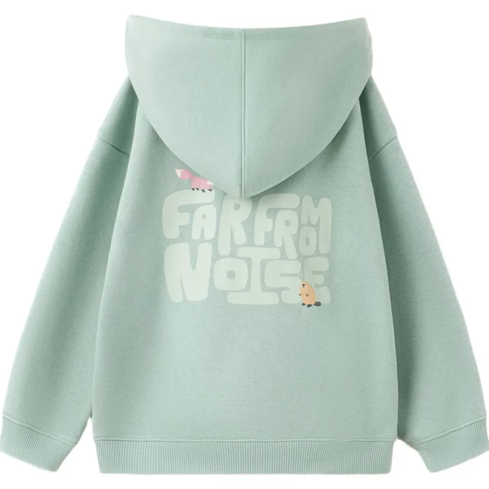 Mango Kids hoodie met backprint - groen, foto 2