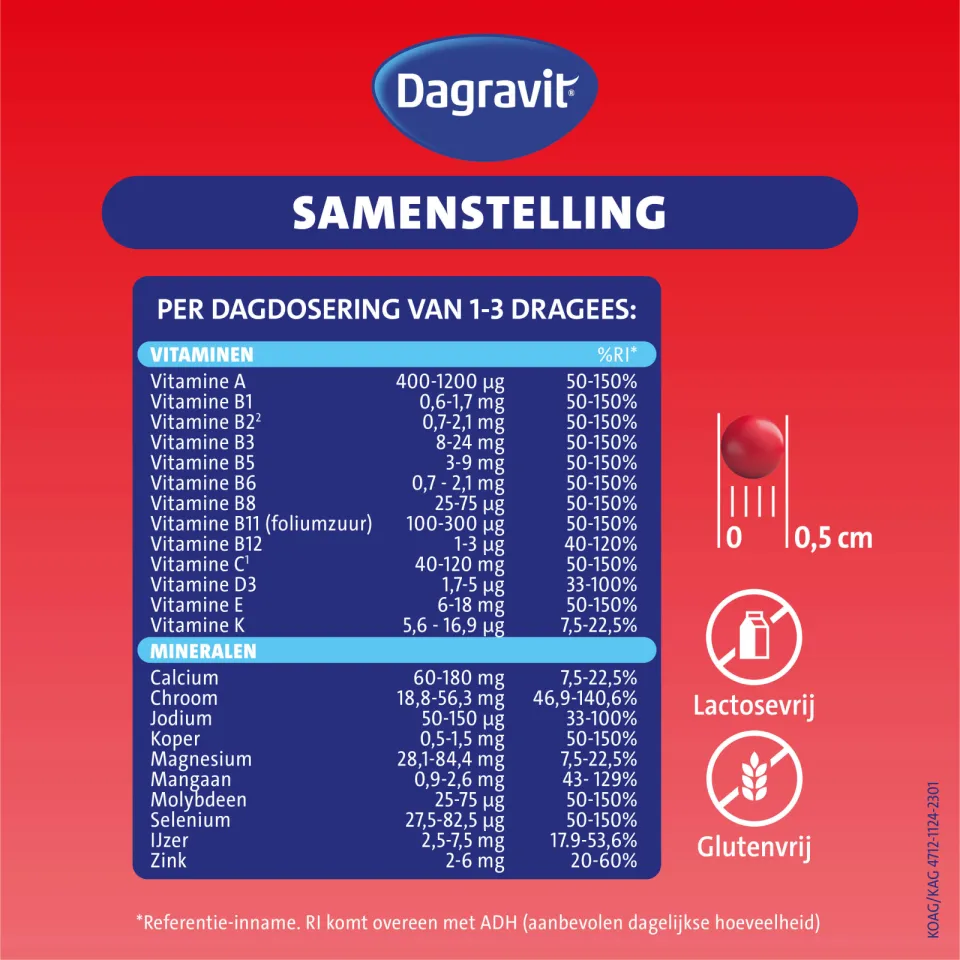 Dagravit Totaal 30 multivitaminen dragees, foto 2