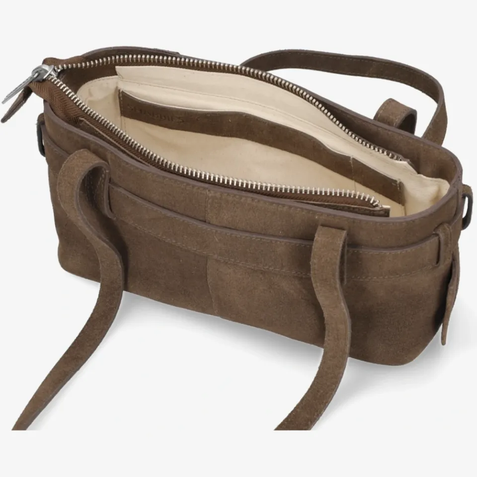 Shabbies Amsterdam OLLA Shoulderbag oiled suede Taupe, foto 3