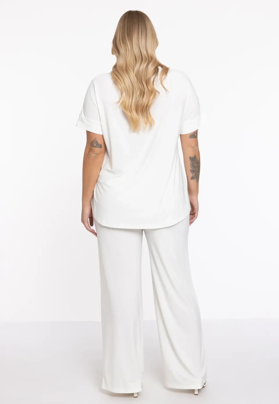 Yoek wijde broek beige, foto 3