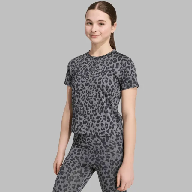 Adidas Sportswear T-shirt panterprint grijs Grijs/zwart