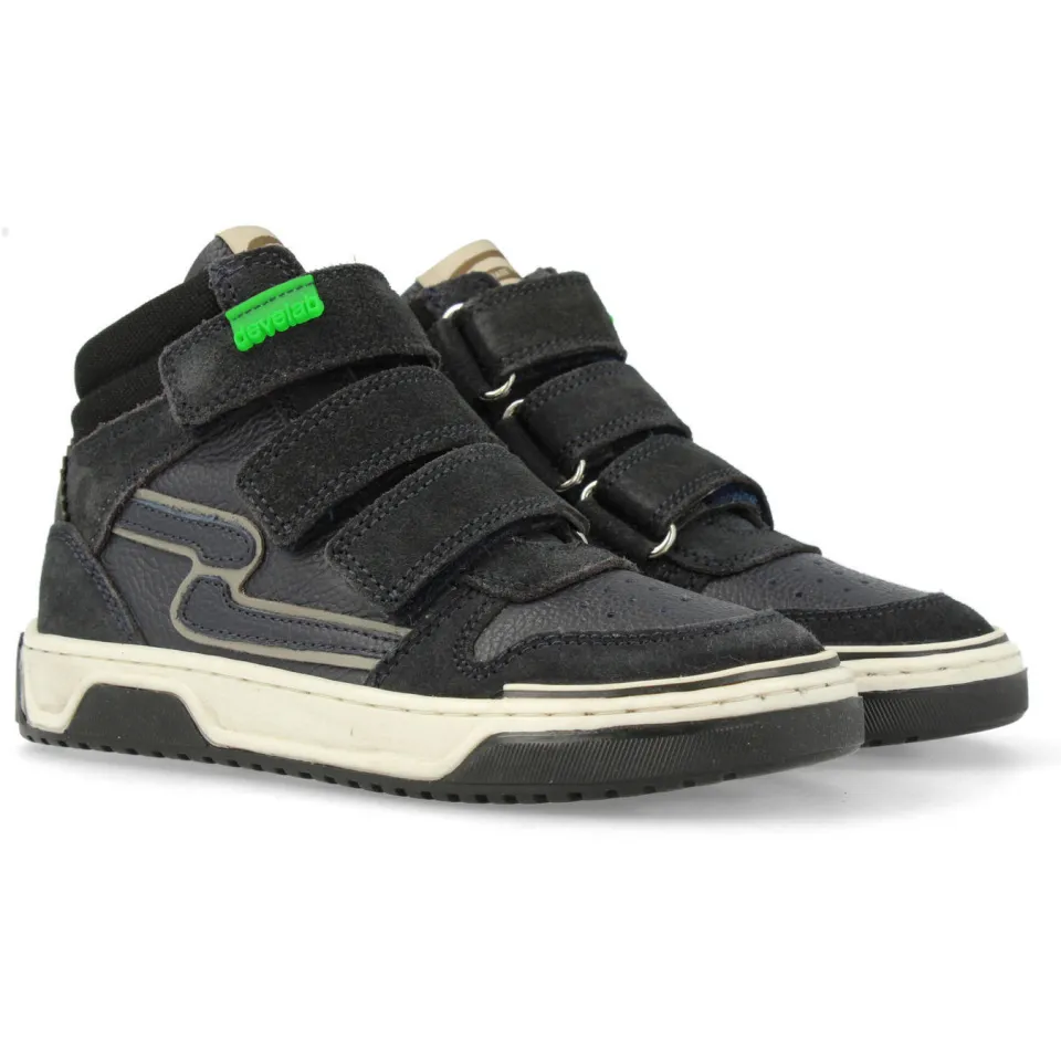Develab leren sneakers donkerblauw, foto 4