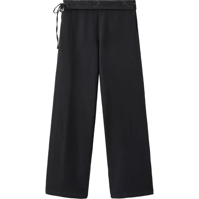 Mango casual broek met strass-steentjes zwart, foto 2