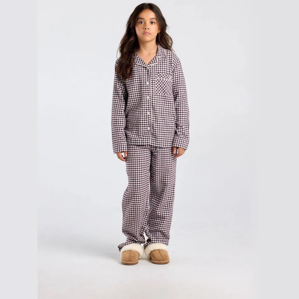 America Today geruite pyjamabroek - donkerrood/wit