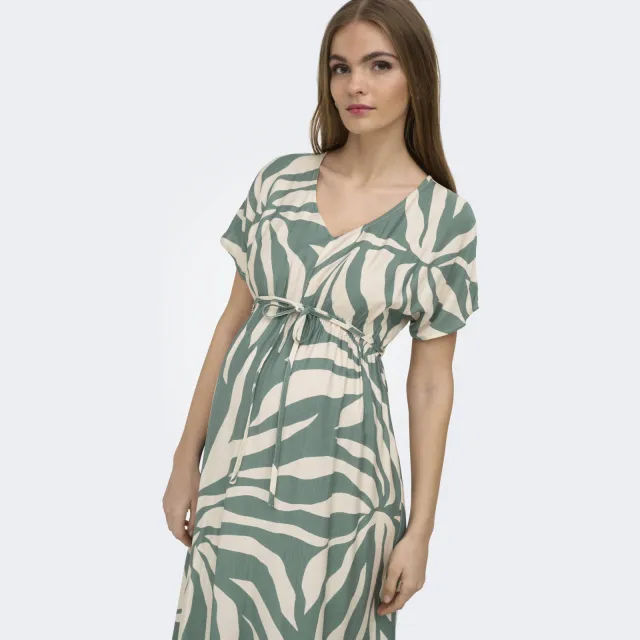 Only MATERNITY zwangerschaps midi jurk groen, foto 3