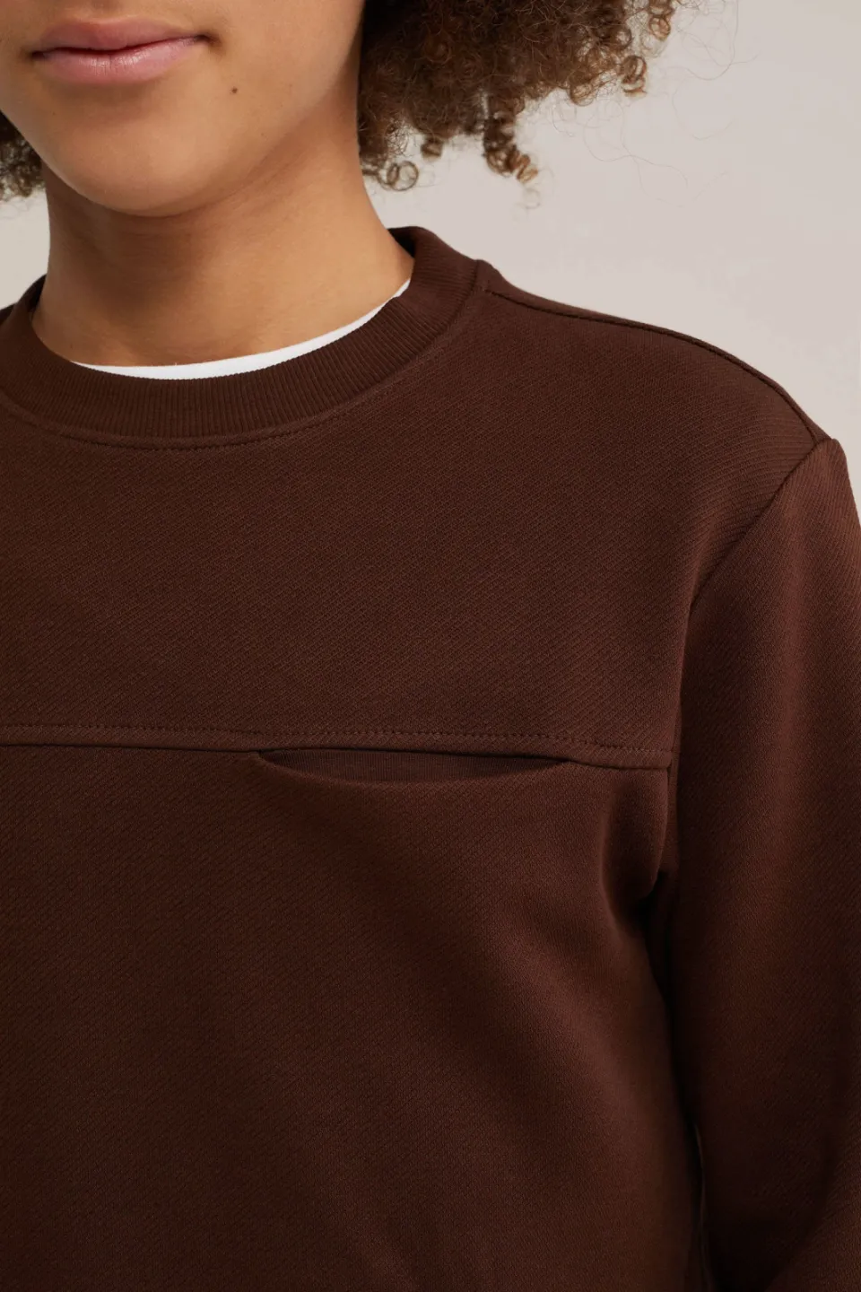 WE Fashion longsleeve bruin, foto 5