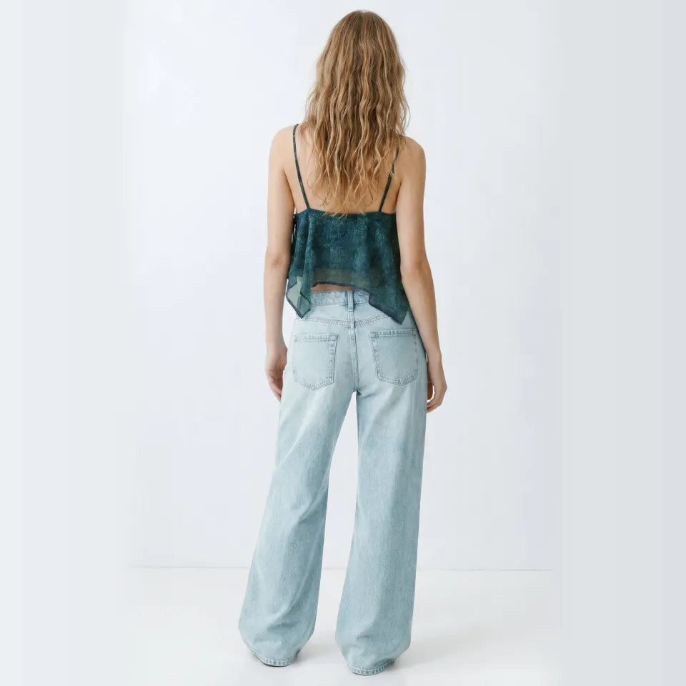 Mango TEEN wide leg jeans - lichtblauw, foto 3
