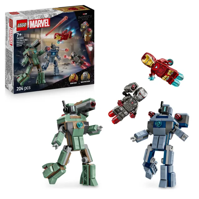 Lego Marvel Iron Man en War Machine vs. Hammer Drones 76320, foto 2