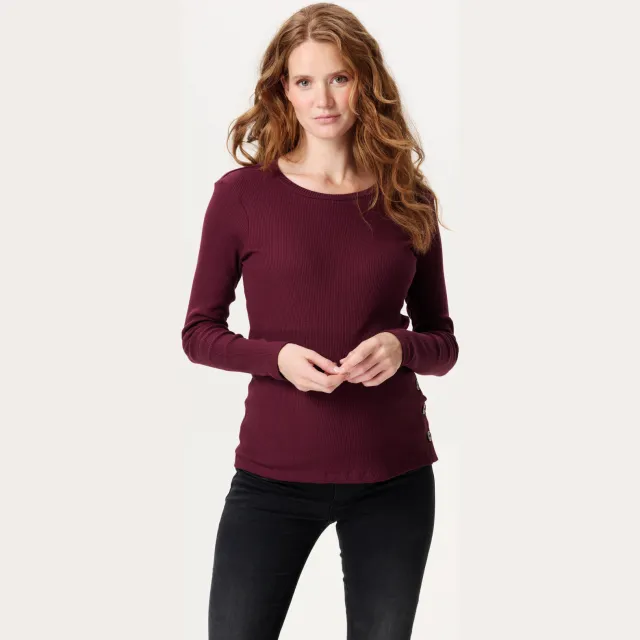 Noppies maternity zwangerschaps longsleeve donkerrood Burgundy