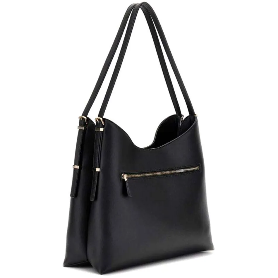 Guess Lefia grote hobo schoudertas zwart, foto 2