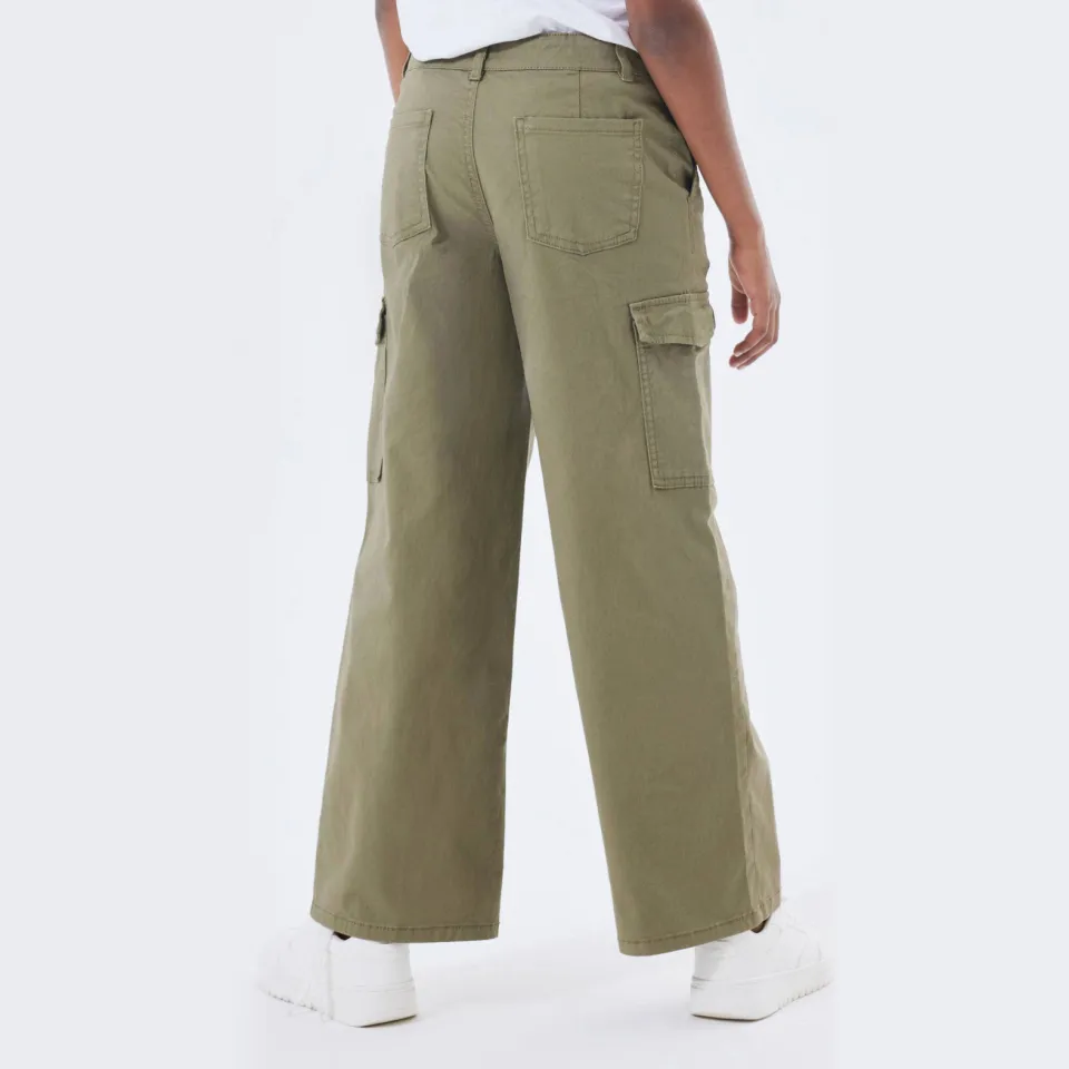 NAME IT Rose wide leg cargobroek legergroen, foto 4