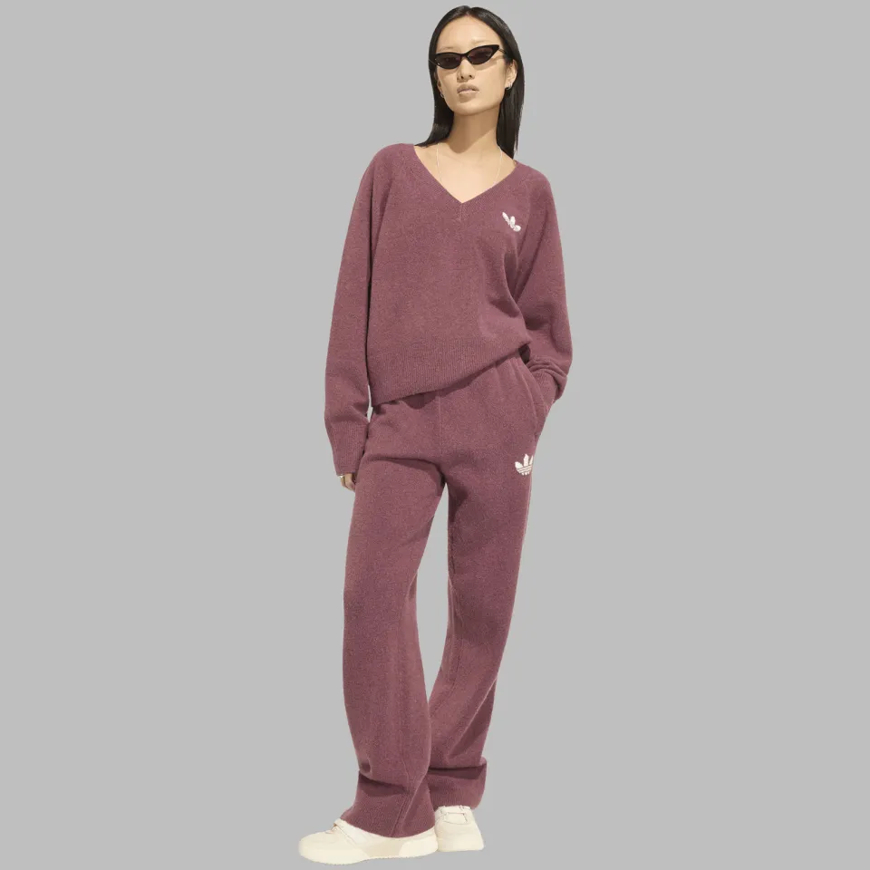 Adidas Essentials gebreide broek roodbruin