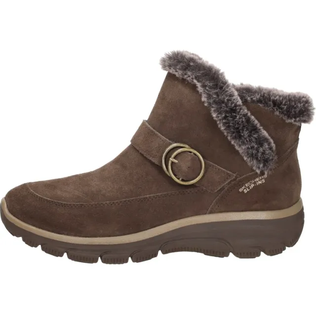 Skechers Slip-ins Easy Going enkellaarsje donkerbruin