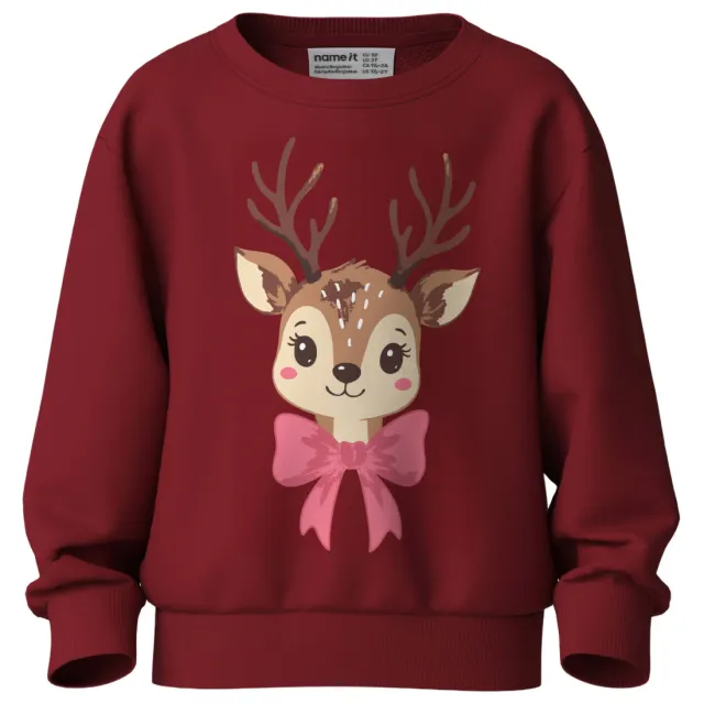 NAME IT MINI sweater met print - donkerrood