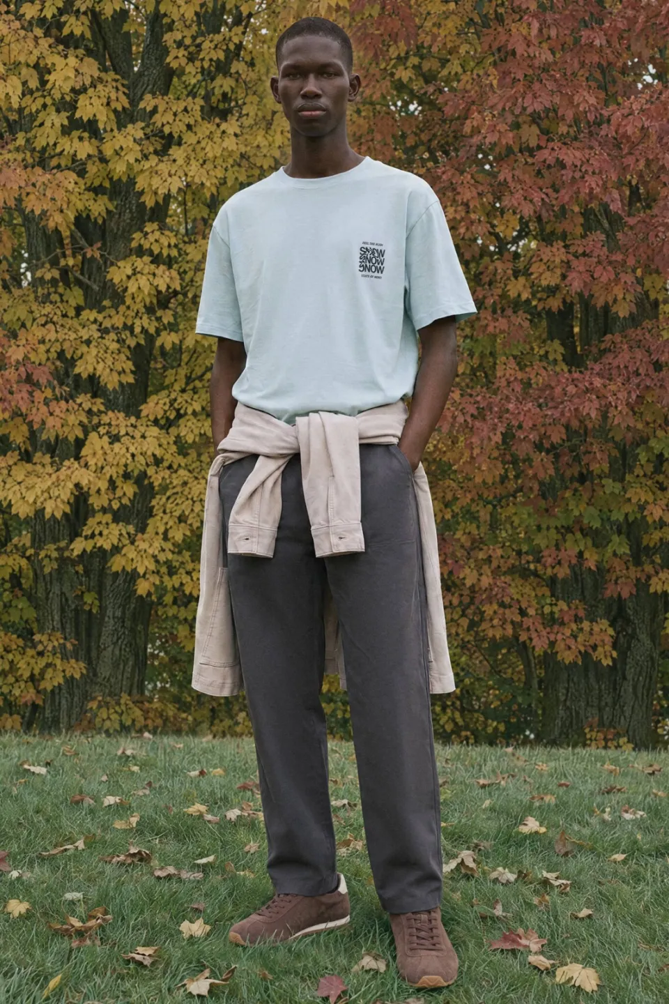 Mango TEEN T-shirt met backprint - lichtblauw