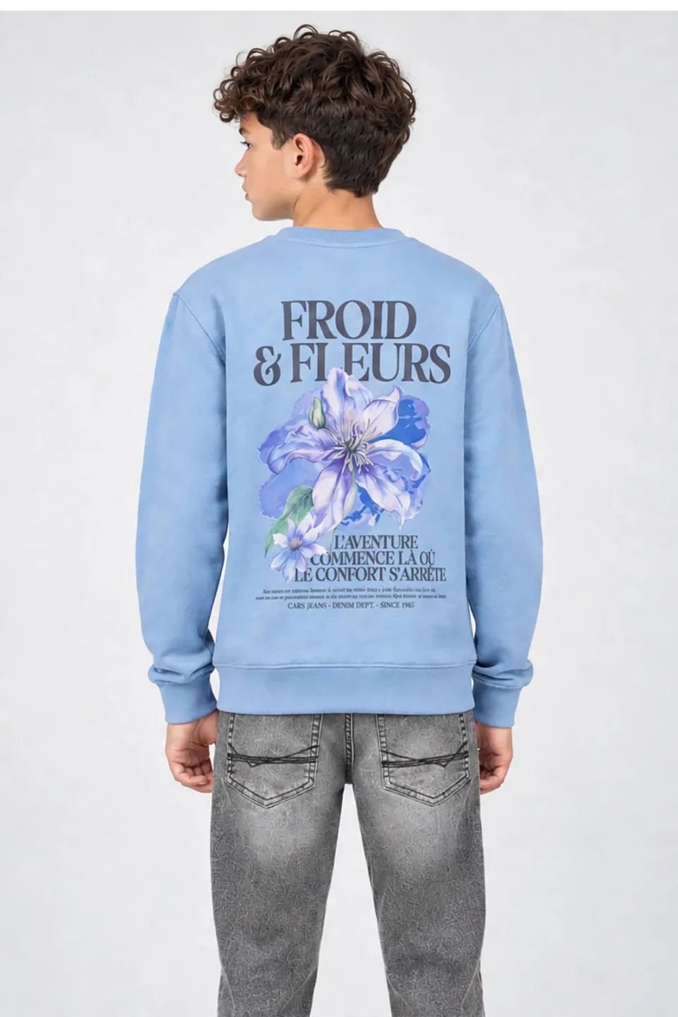 Cars oversized sweater met backprint grijsblauw, foto 5