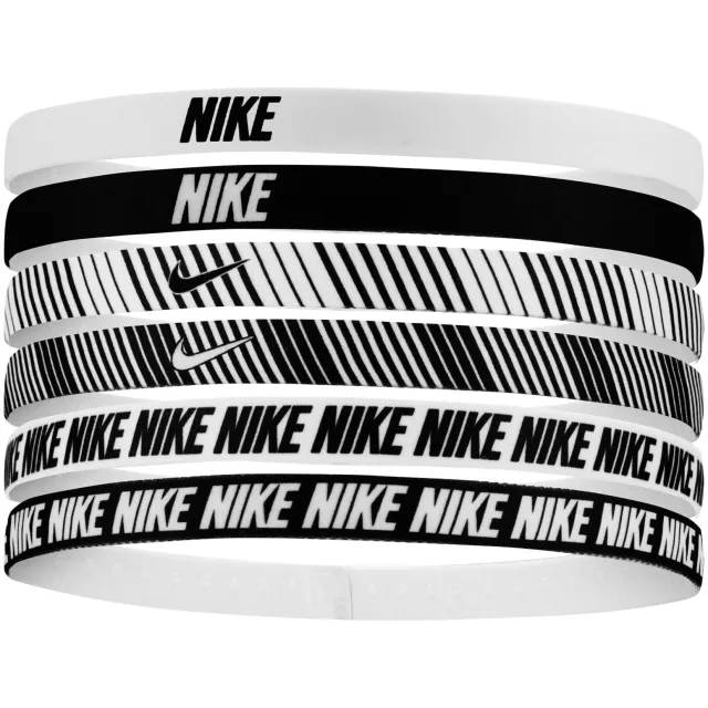 Nike Flex Classic Printed Haarbanden 6-Pack Wit Zwart