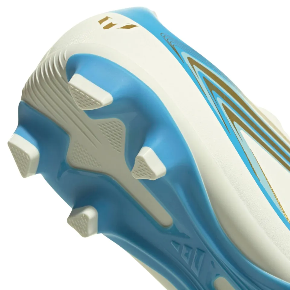 Adidas Performance F50 Mess Club junior imitatieleren voetbalschoenen - ecru/blauw, foto 7