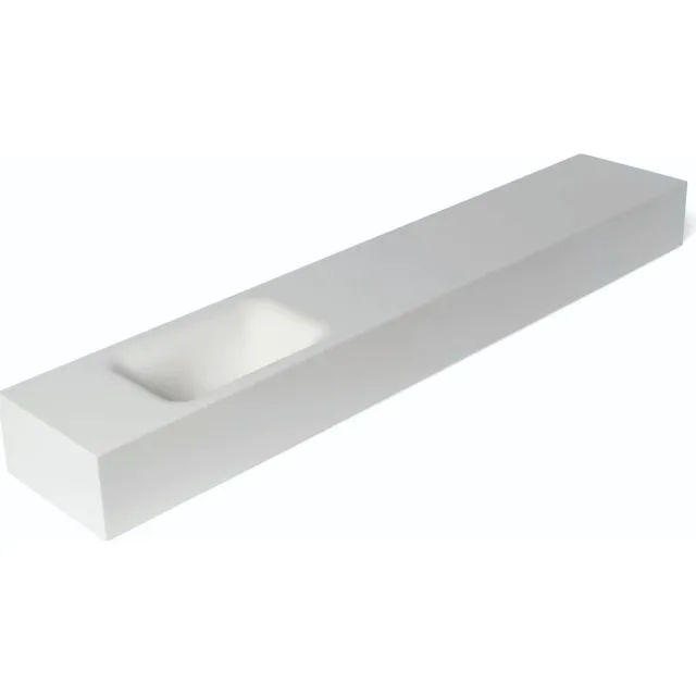 Luca Sanitair Fontein Luca Sanitair Lea 120x22x12 cm Solid Surface Links Zonder Kraangat Mat Wit
