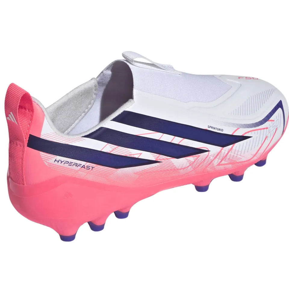 Adidas Performance F50 Hyperfast League AG junior imitatieleren voetbalschoenen -wit/roze, foto 3