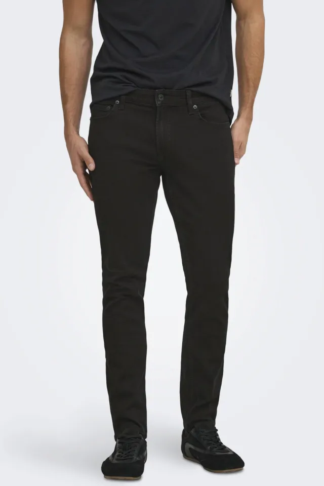 Only & Sons slim fit jeans ONSLOOM black denim, foto 3