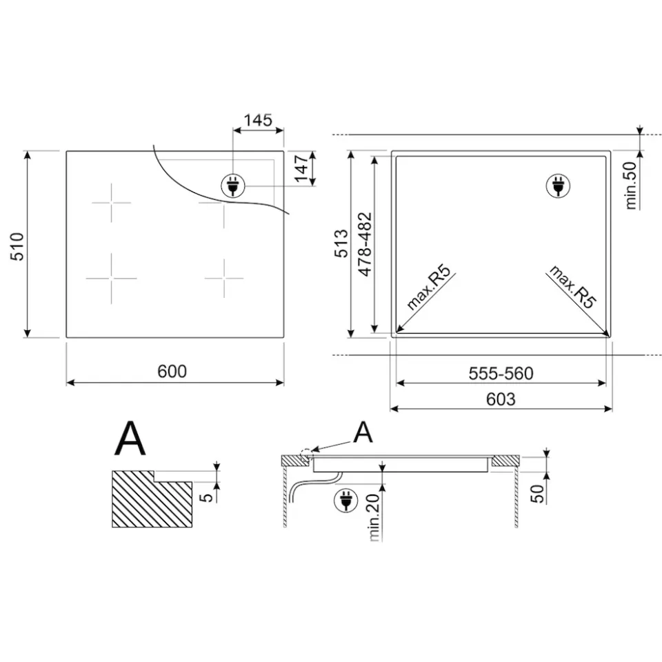 Smeg SI1M4644D inductiekookplaat zwart, foto 2