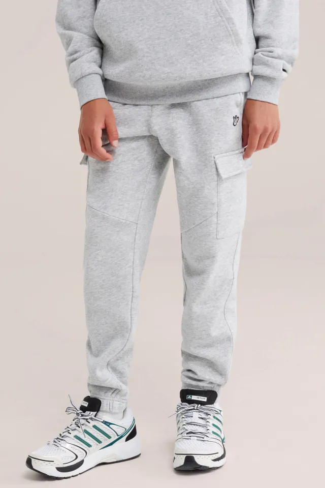 WE Fashion sweat cargobroek grijs, foto 3