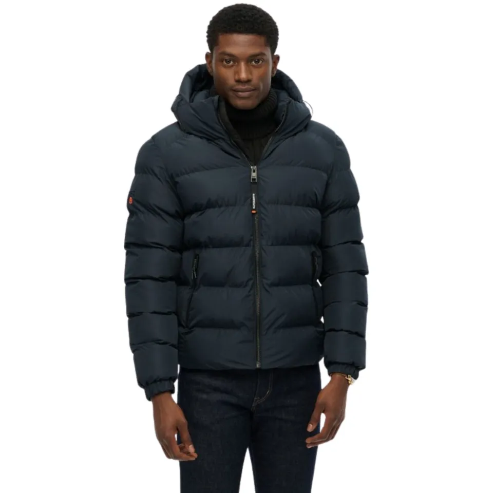 Superdry Premium Hood Puffer pufferjas donkerblauw eclipse navy, foto 2