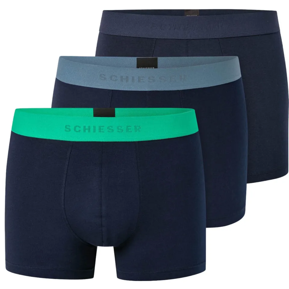 Schiesser Broek in set van 3 met logo in band Veelkleurig