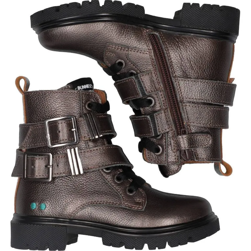 BunniesJR suède enkelboots met profielzool - zilver, foto 4