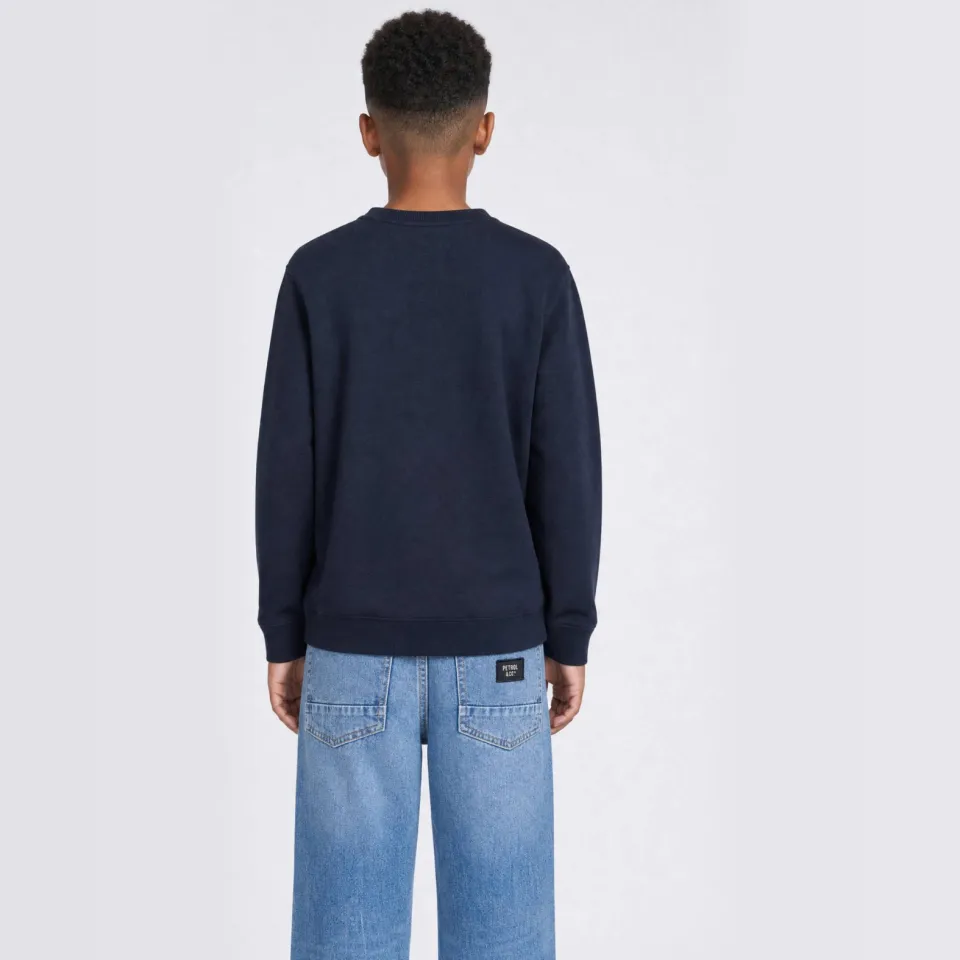 Petrol Industries rechtvallende sweater met print - marineblauw, foto 3