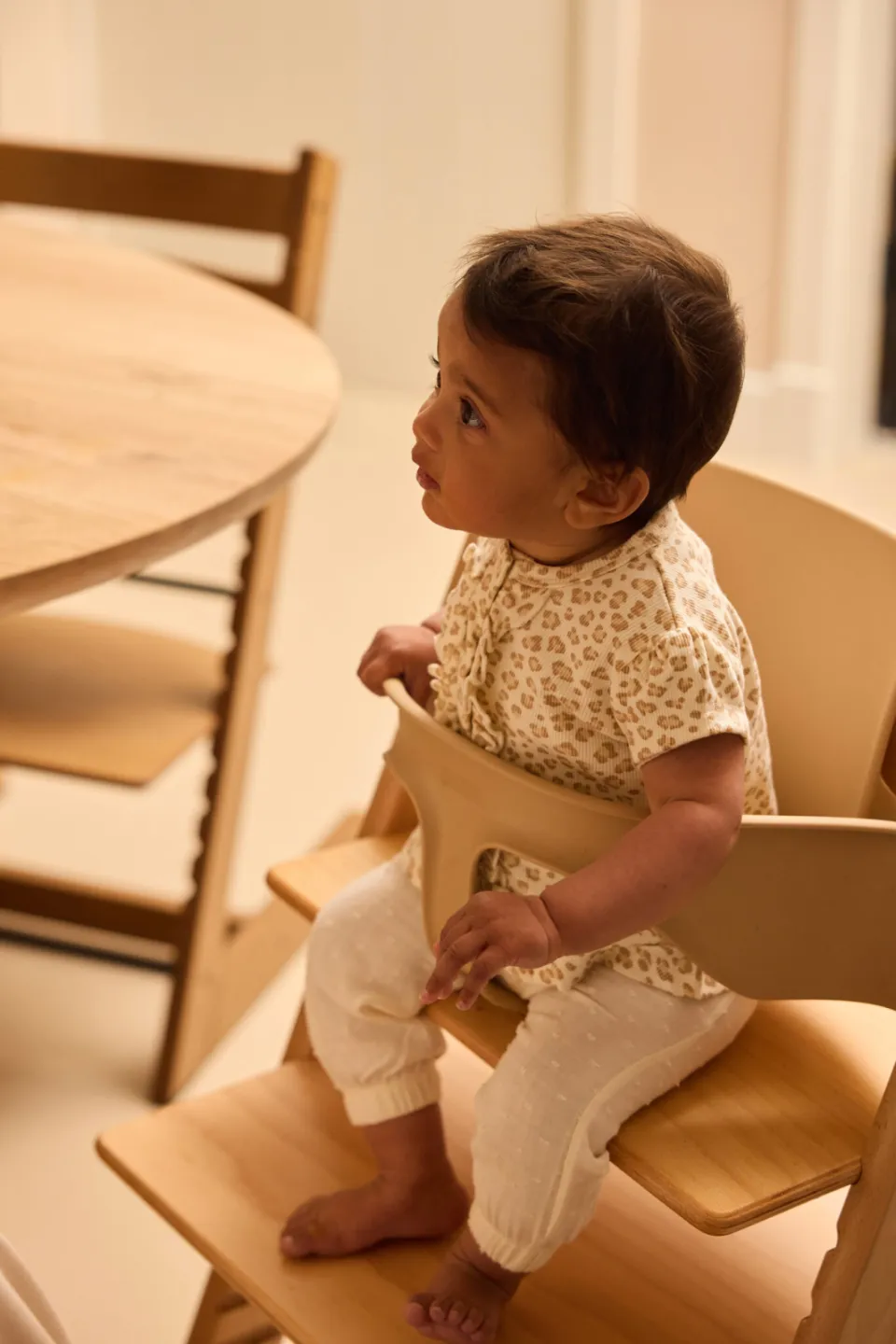 Dirkje T-shirt met panterprint ecru Ecru/beige