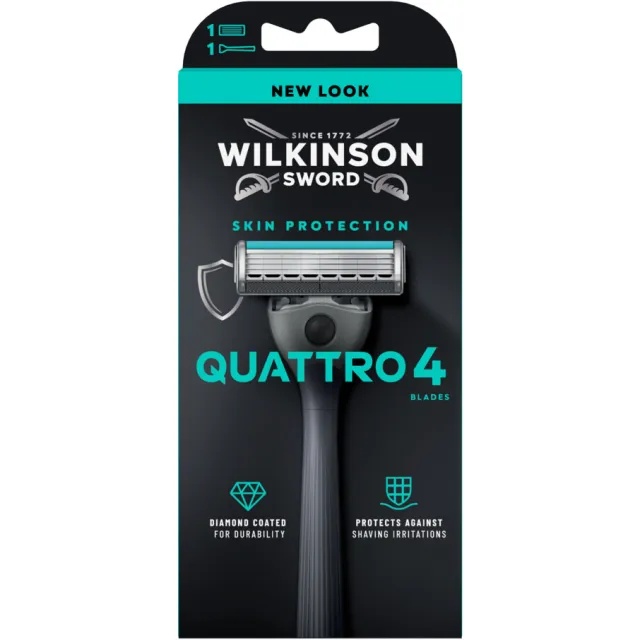 Wilkinson 1+1 gratis: Wilkinson Quattro Scheersysteem + Navulmesjes