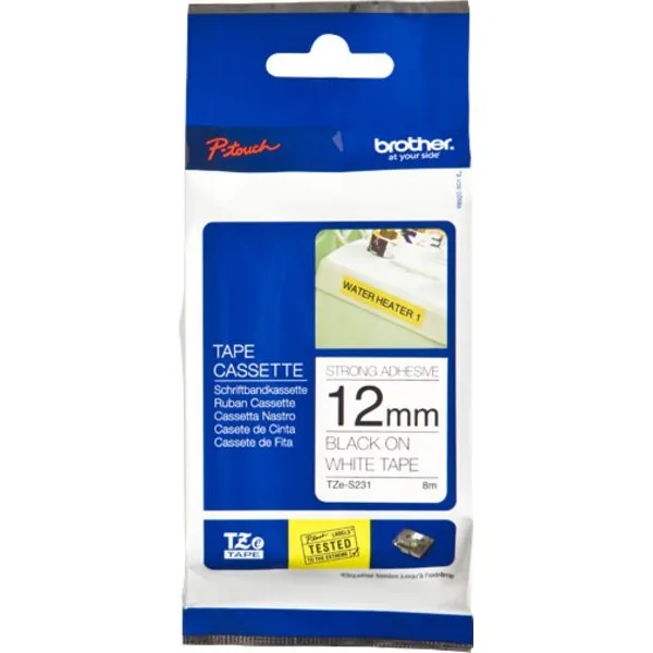 Brother TZe-S231 Tape Zwart op wit (12 mm), foto 2
