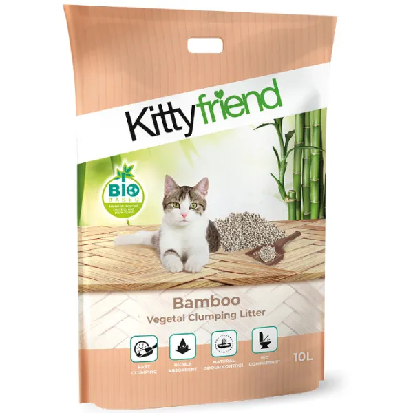 Kitty Friend Bamboo plantaardige kattenbakvulling 10 liter