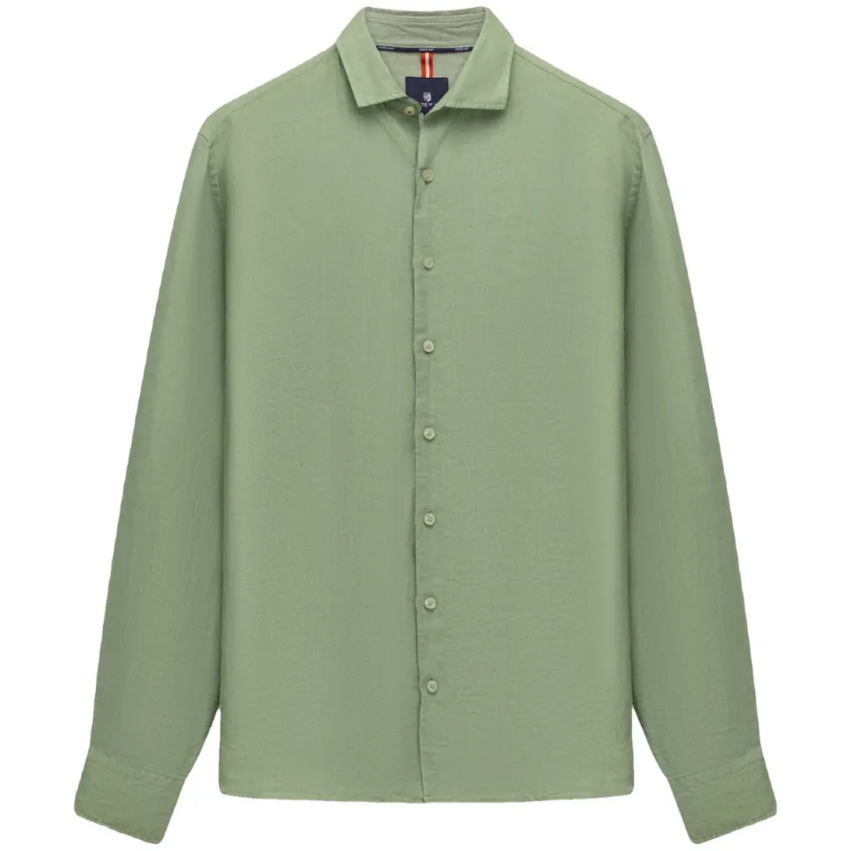 State Of Art regular casual overhemd met linnen groen, foto 3