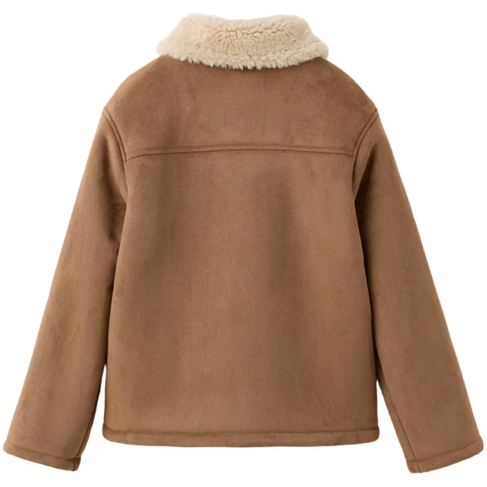 Mango Kids lammy jas bruin, foto 3