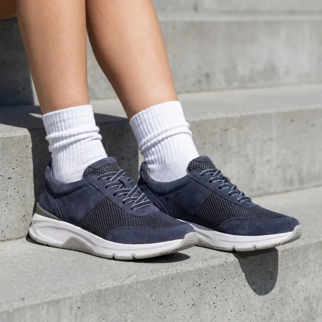 Gabor Rollingsoft Sneakers blauw Suéde
