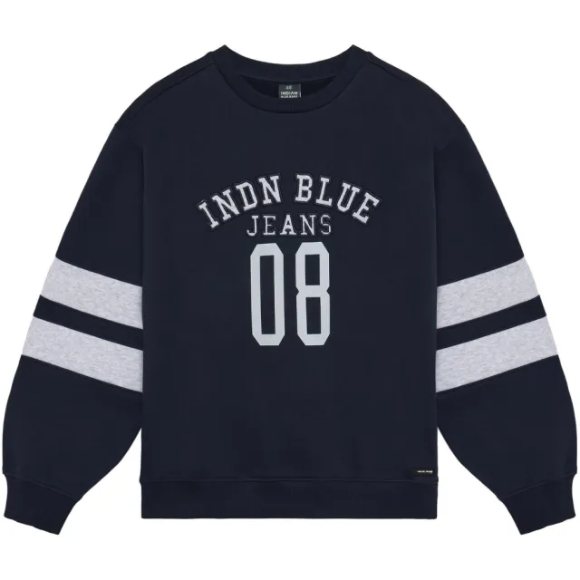 Indian Blue Jeans oversized sweater met print - donkerblauw