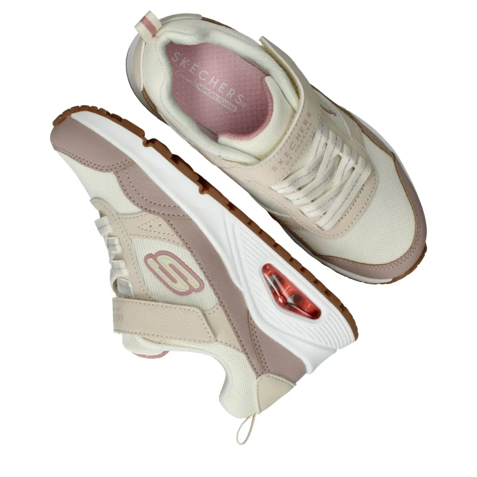 Skechers Uno Mesh Pop lage sneakers beige, foto 7
