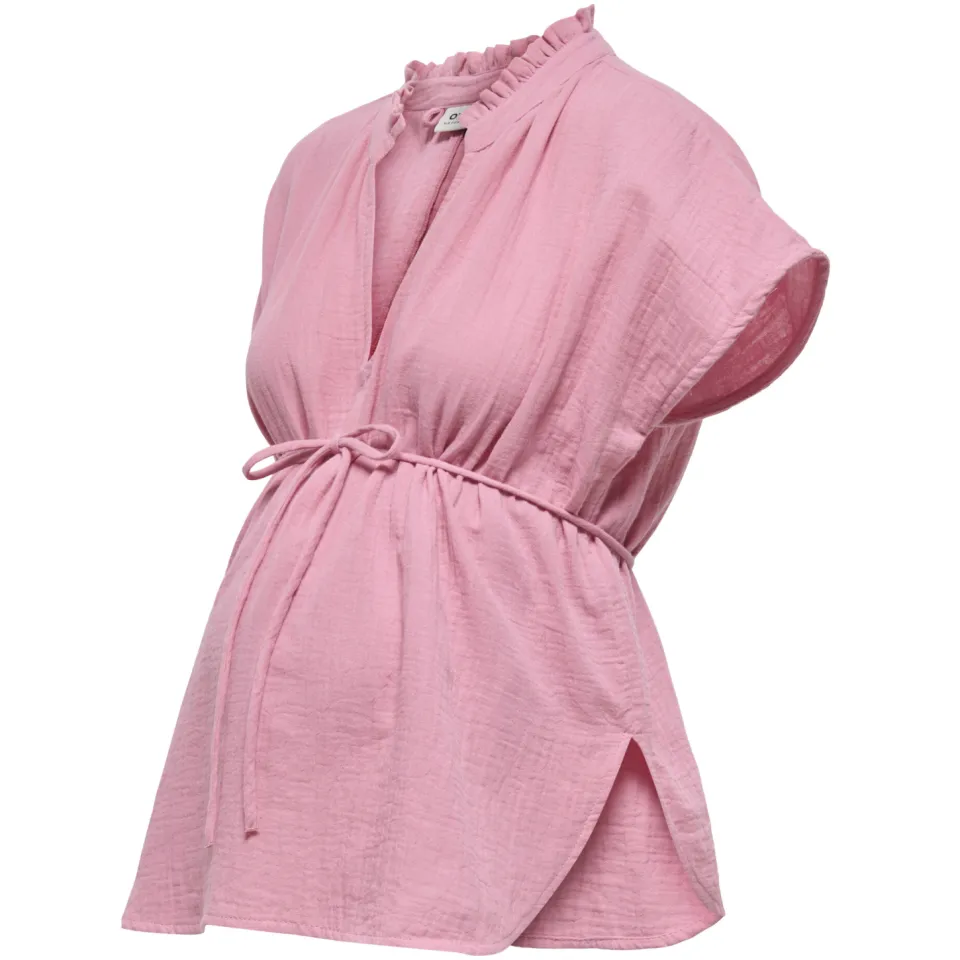 Only MATERNITY zwangerschaps blousetop met textuur roze, foto 2