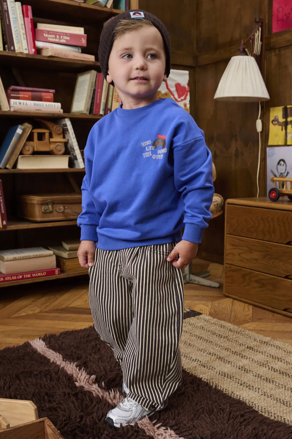 Z8 mini sweater Vinz met backprint blauw