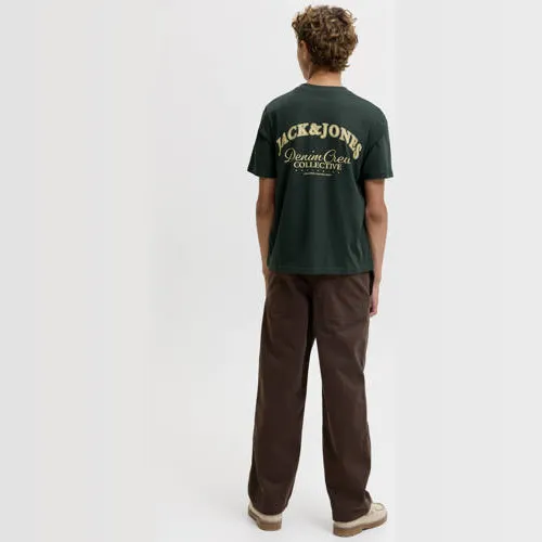 Jack & Jones rechtvallend t-shirt met backprint donkergroen, foto 3