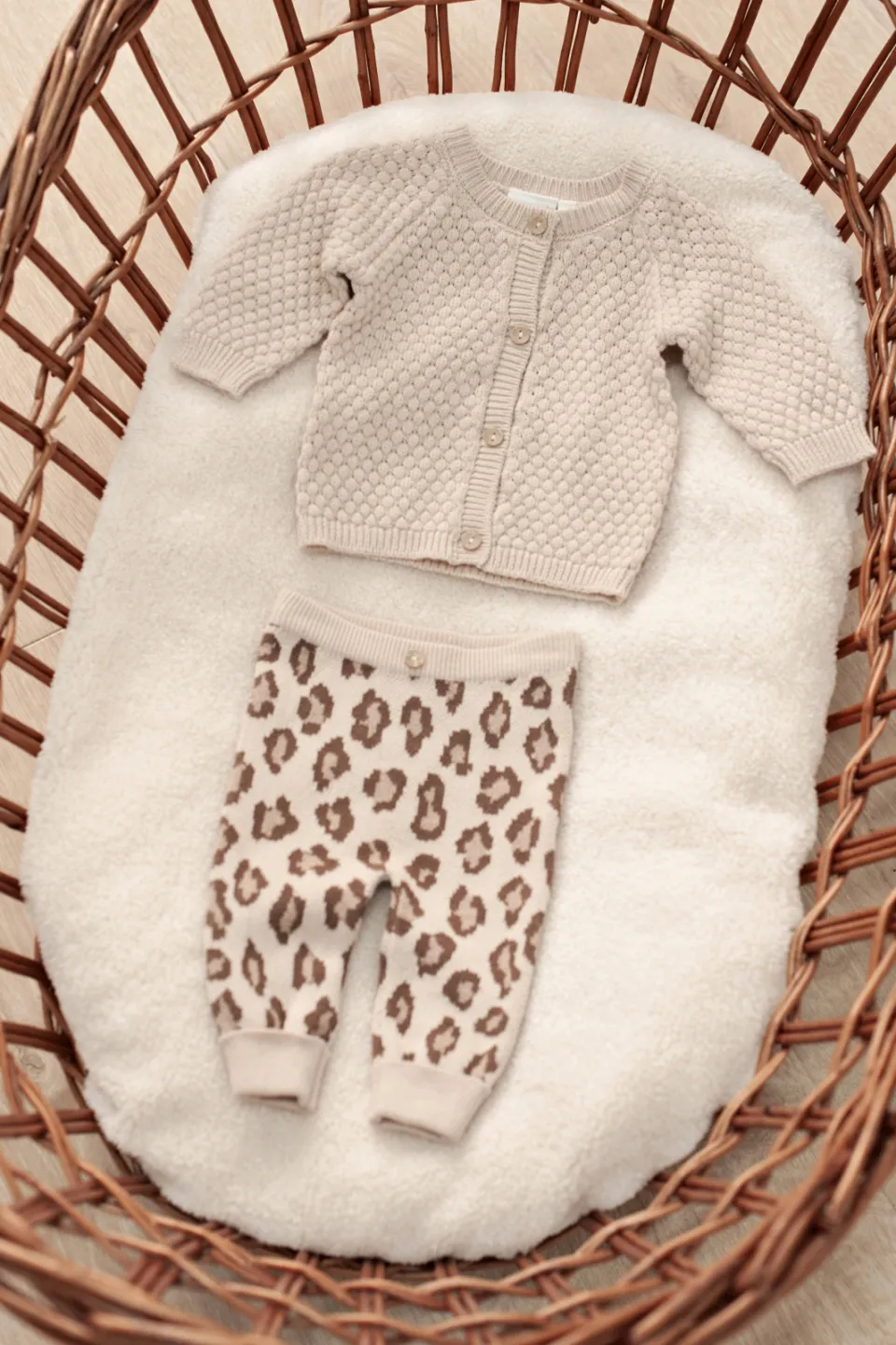 Feetje jacquard babybroek panterprint zand, foto 8