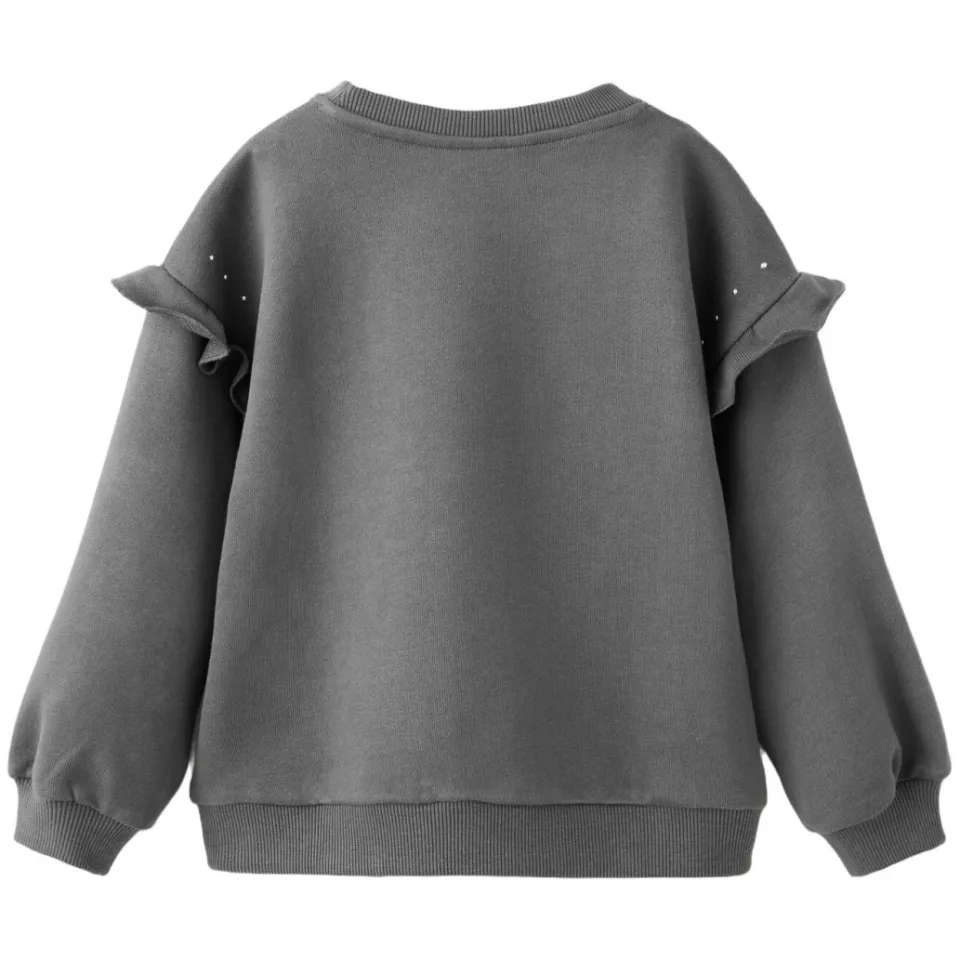 Mango Kids sweater met ruches en studs - antraciet, foto 3