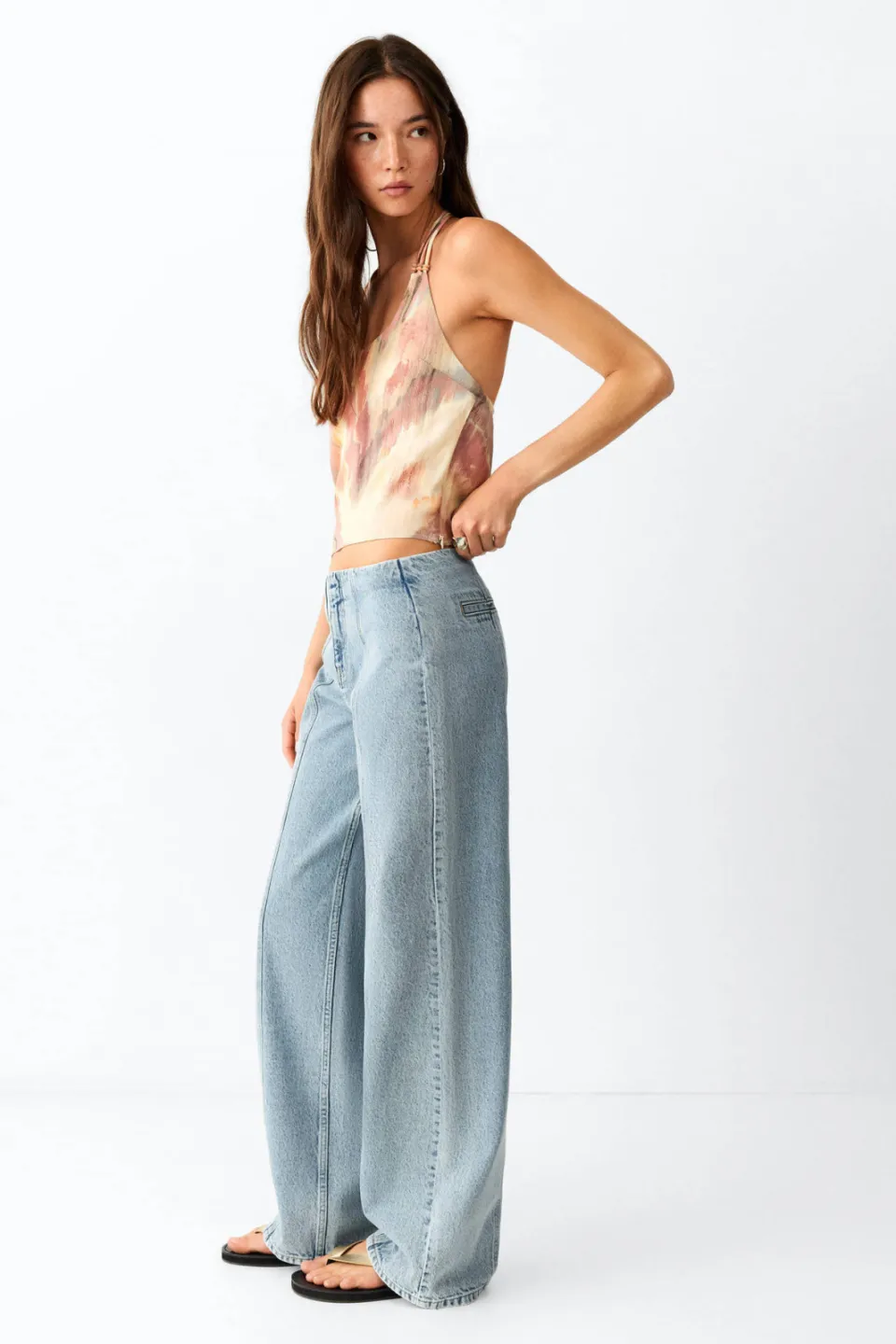 Mango TEEN wide leg jeans - lichtblauw, foto 4